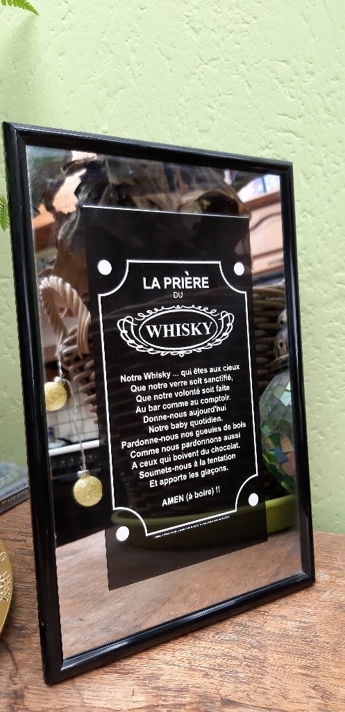 Spiegelkader La Prière du whisky, Verzamelen, Merken en Reclamevoorwerpen, Ophalen of Verzenden, Nieuw, Reclamebord
