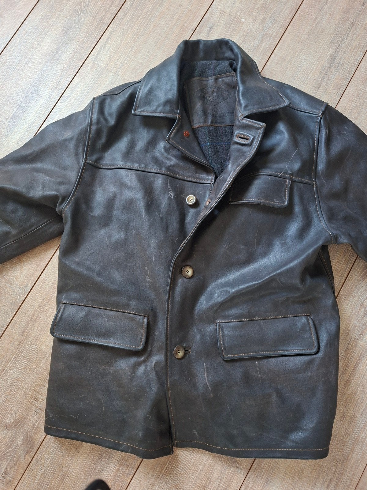 Leren jas heren - twinlife, Bruin, Maat 56/58 (XL), Ophalen of Verzenden, Twinlife