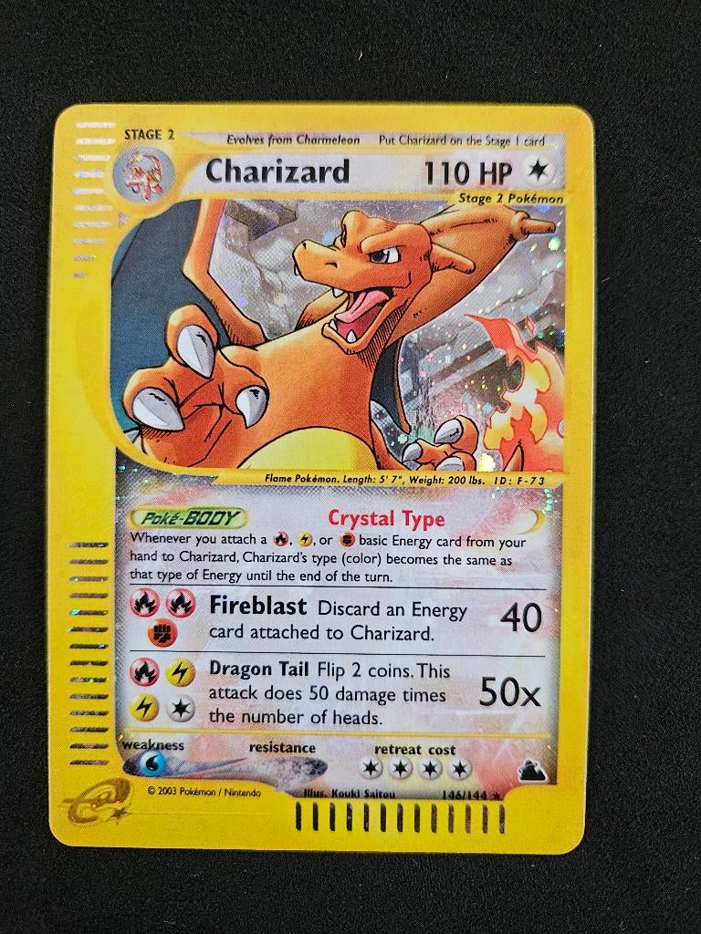Charizard Crystal Holo Skyridge Pokemon kaart, Ophalen of Verzenden, Zo goed als nieuw, Losse kaart, Foil