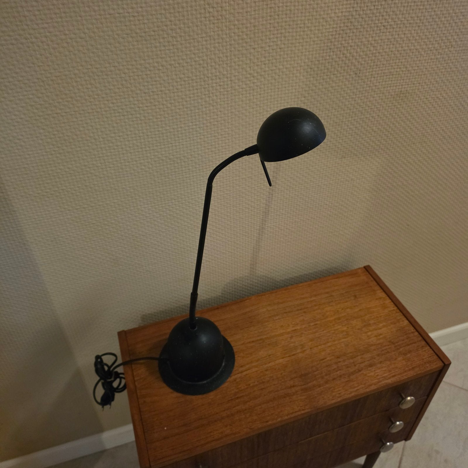 Vintage Massive Bureaulamp Zwart Eyeball Halogeen, Ophalen of Verzenden, Metaal