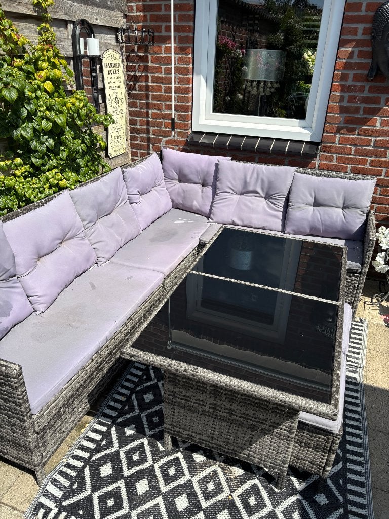 Loungeset zo goed als nieuw, Tuin en Terras, Ophalen, Kunststof, Zo goed als nieuw, Loungeset