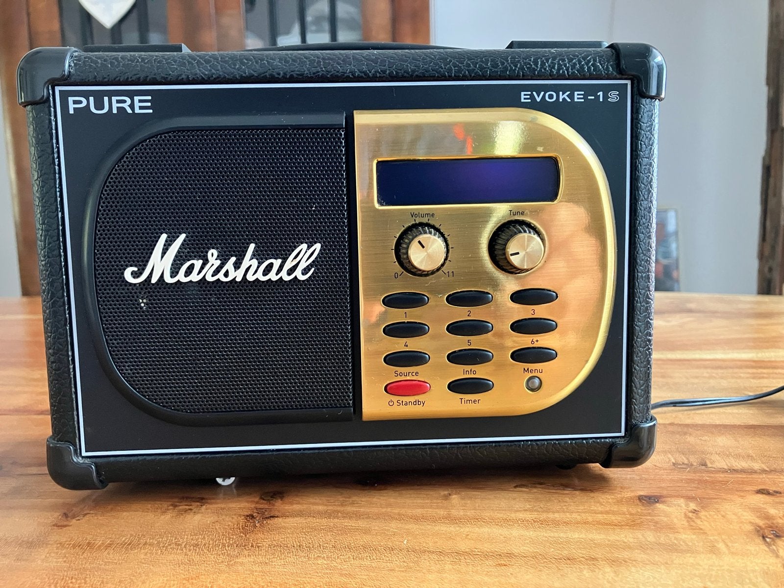 Marshall Pure Evoke-1S DAB/FM Radio - Zwart/Goud, Ophalen, Niet werkend, Radio