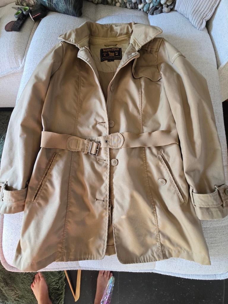 Woolrich Trenchcoat L - Waterafstotend - Zeer Goede Staat, Beige, Maat 42/44 (L), Ophalen of Verzenden, Woolrich