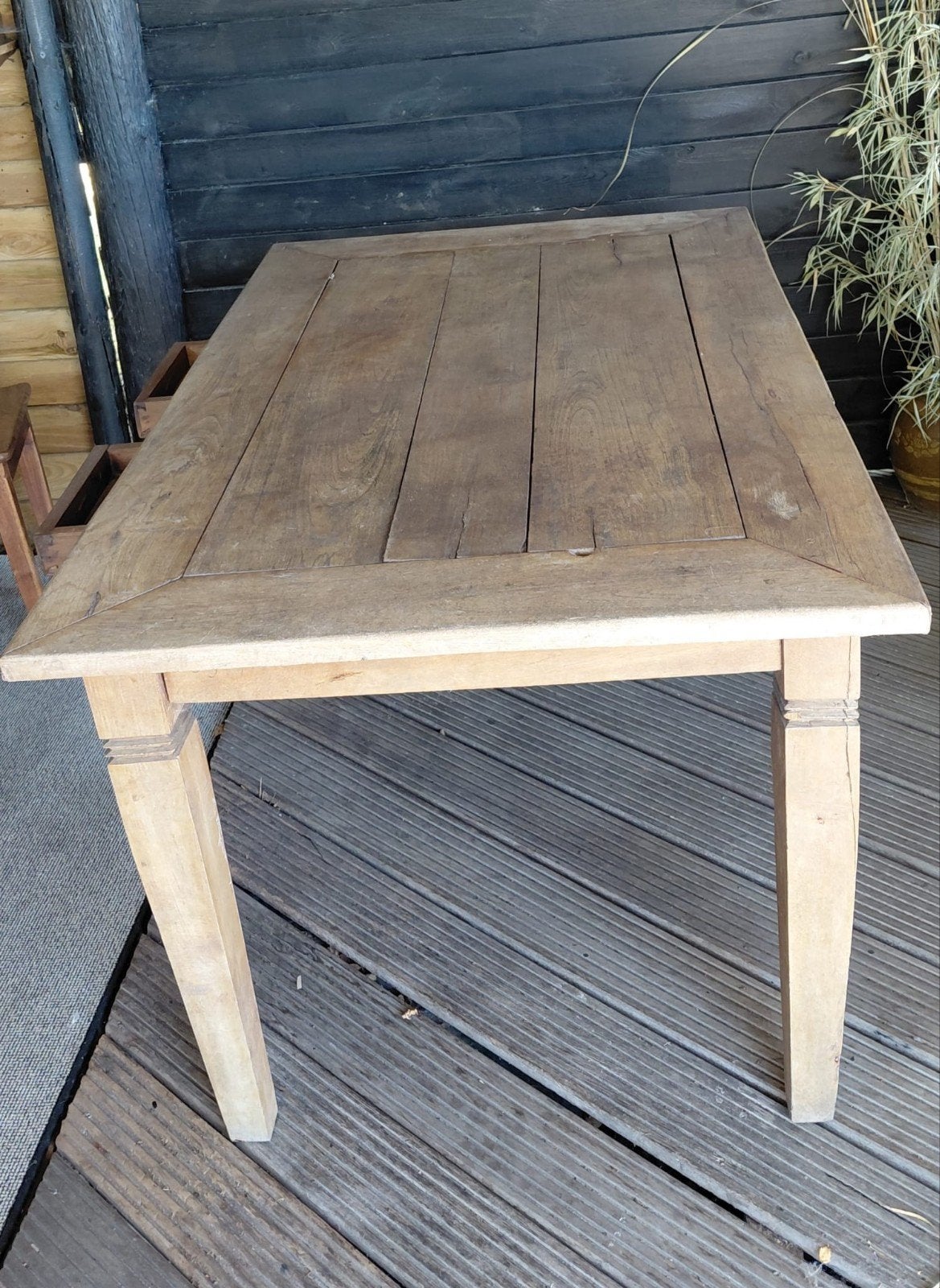 Robuuste houten eettafel met lades, Ophalen, Gebruikt, 200 cm of meer, 50 tot 100 cm