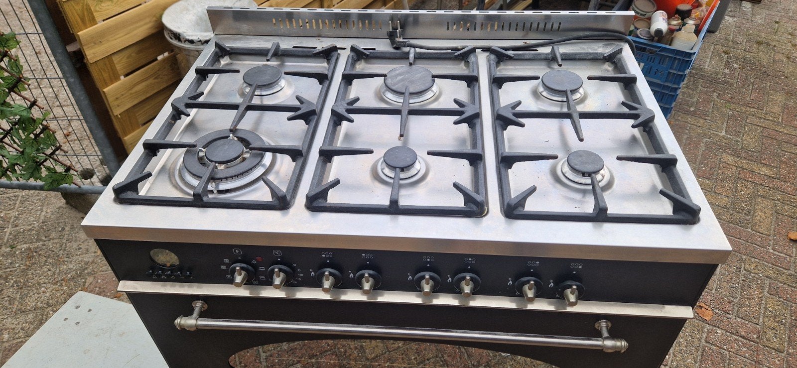 M-System Fornuis met Gas Kookplaat en Oven, Ophalen, Gebruikt, Hete lucht, 60 cm of meer
