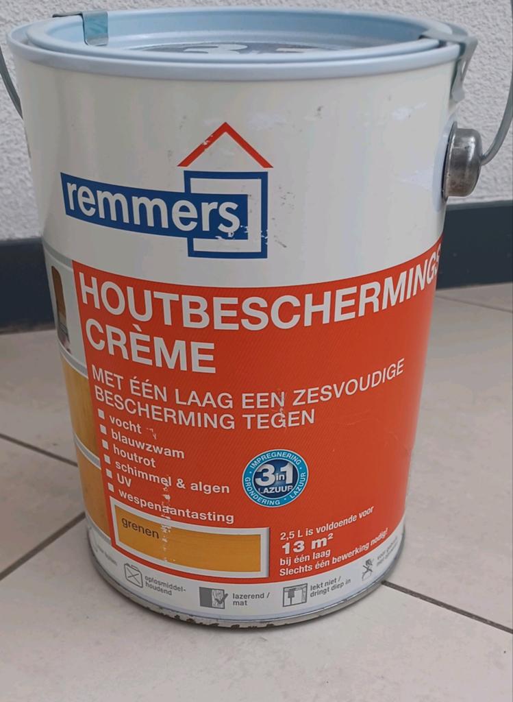 Remmers houtbeschermingscreme, kleur Grenen., Doe-het-zelf en Verbouw, Verf, Beits en Lak, Overige kleuren, Nieuw, Beits, Ophalen of Verzenden