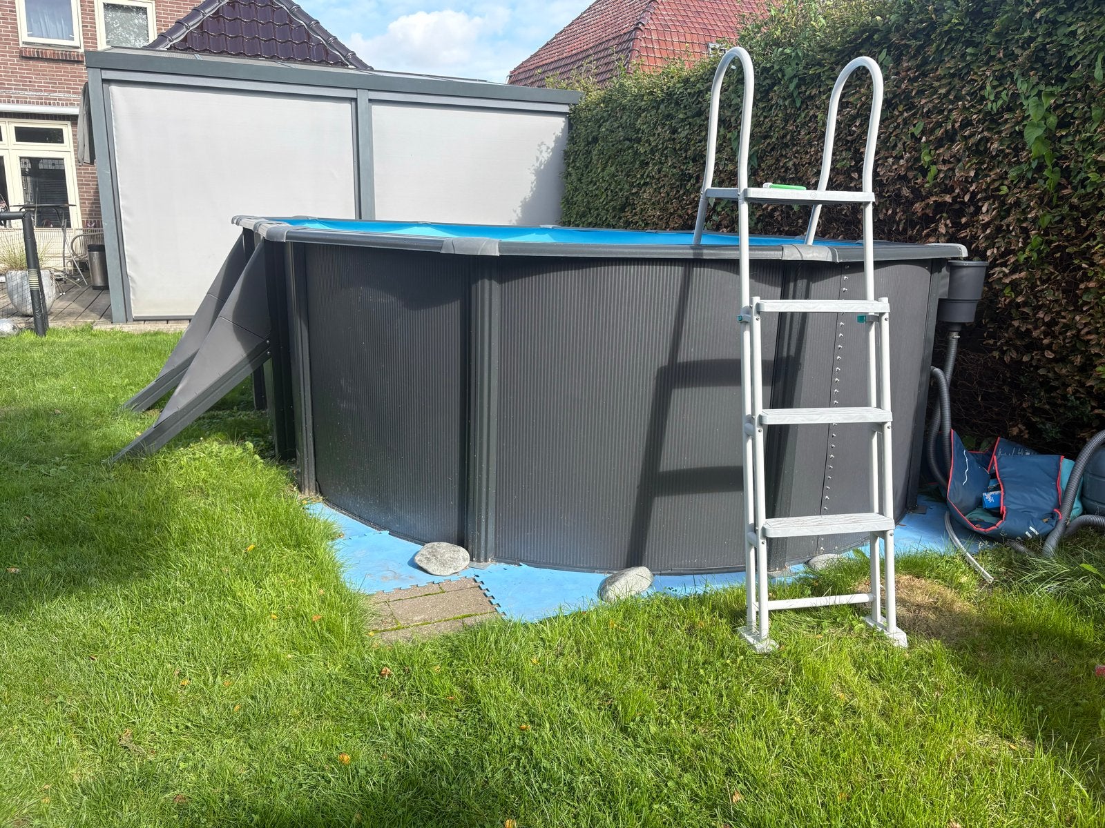 Zwembad, Tuin en Terras, Gebruikt, 300 cm of meer, Ovaal, Ophalen