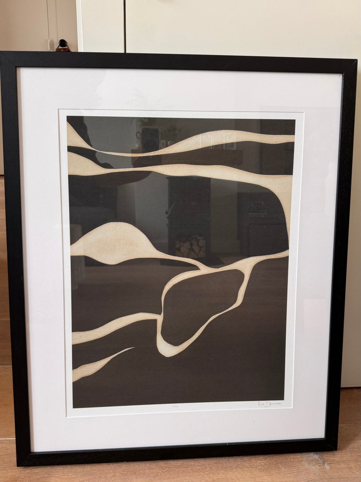 Rob Delamater - Tides in Sepia III - Ingelijste Kunstprint, Antiek en Kunst, Ophalen
