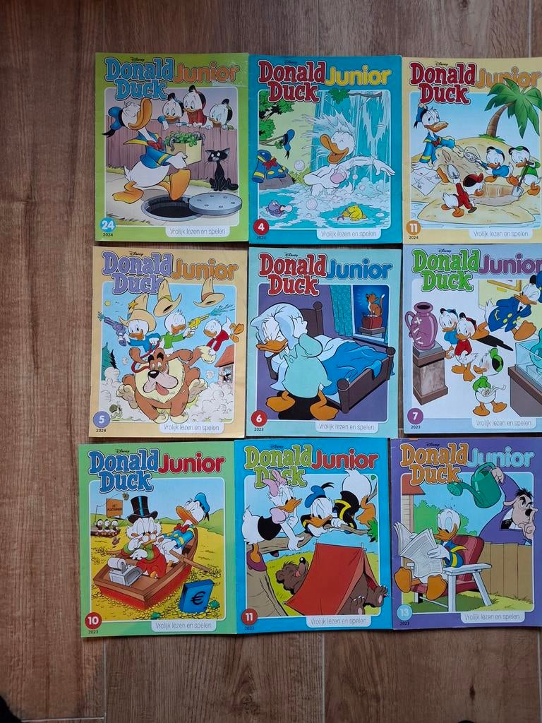 15x Donald duck junior (7x 2024 / 8x 2023), Meerdere comics, Ophalen, Zo goed als nieuw, Europa