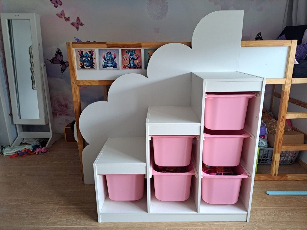 Trofast trap Ikea wit met wolkenzijkant, Kinderen en Baby's, Kinderkamer | Commodes en Kasten, Ophalen, 105 cm of meer, Minder dan 50 cm