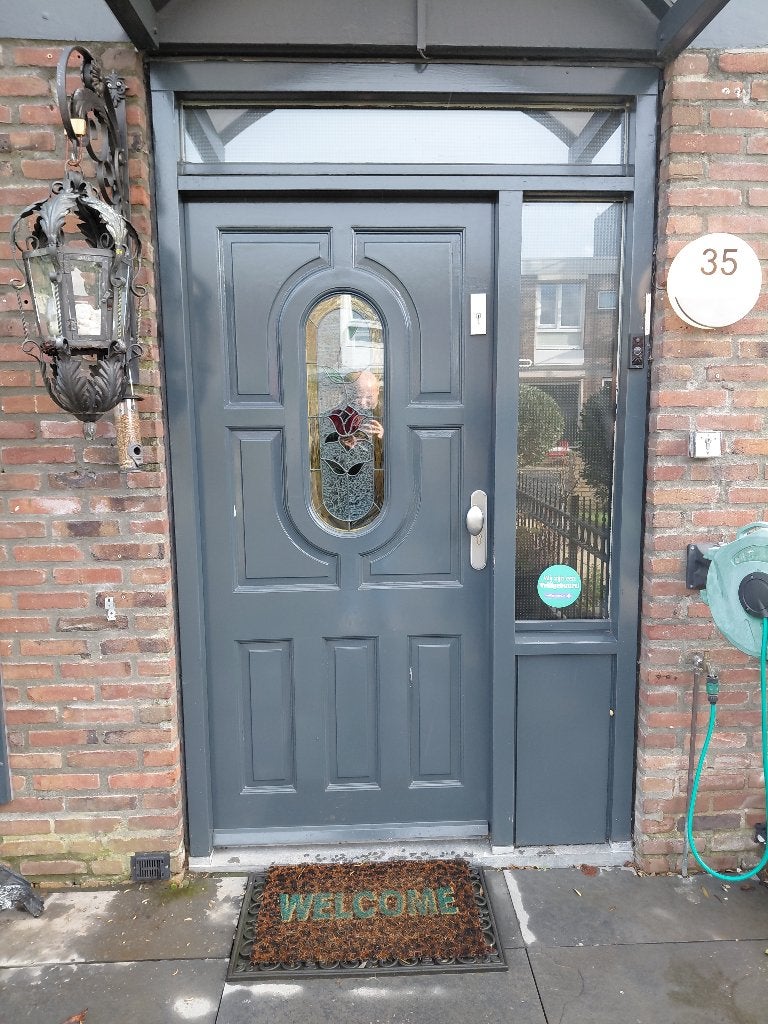 Massief houten voordeur, Ophalen, Gebruikt, 80 tot 100 cm, Buitendeur