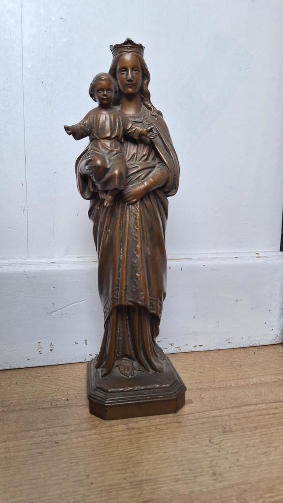Antieke Samac Maria met kindje Jesus, Ophalen of Verzenden