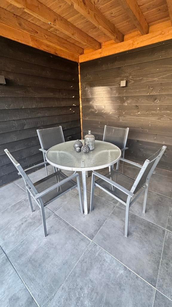 Tuinset, Tuin en Terras, Tuinsets en Loungesets, Ophalen, 4 zitplaatsen, Aluminium, Zo goed als nieuw