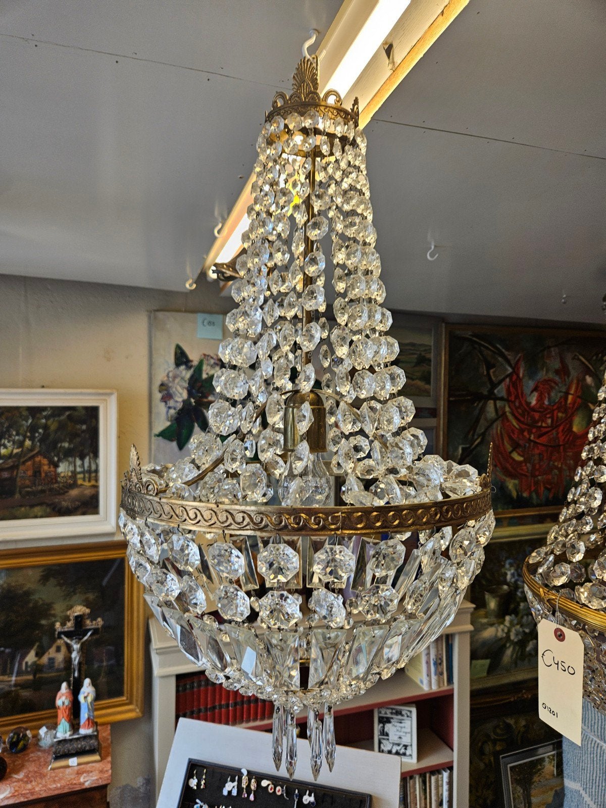 Antieke kristallen zakkroon, Ophalen of Verzenden