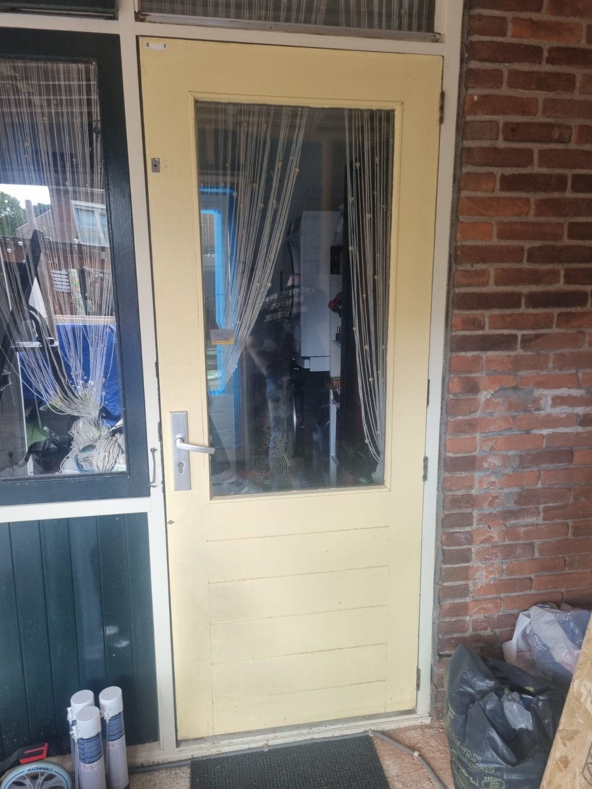 Hardhouten buitendeur  voorzien van dubbel g, Ophalen, Gebruikt, 80 tot 100 cm, Buitendeur