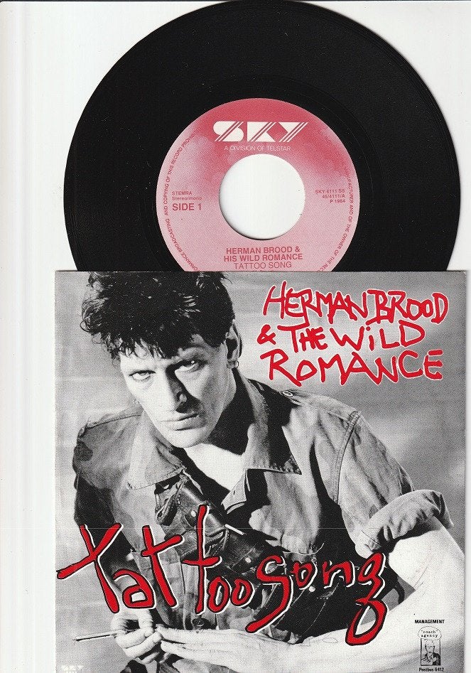 HERMAN BROOD & WILD ROMANCE- TATTOO SONG /// ANSWER AS A MAN, Cd's en Dvd's, Vinyl Singles, Zo goed als nieuw, Single, 1980 - 1989