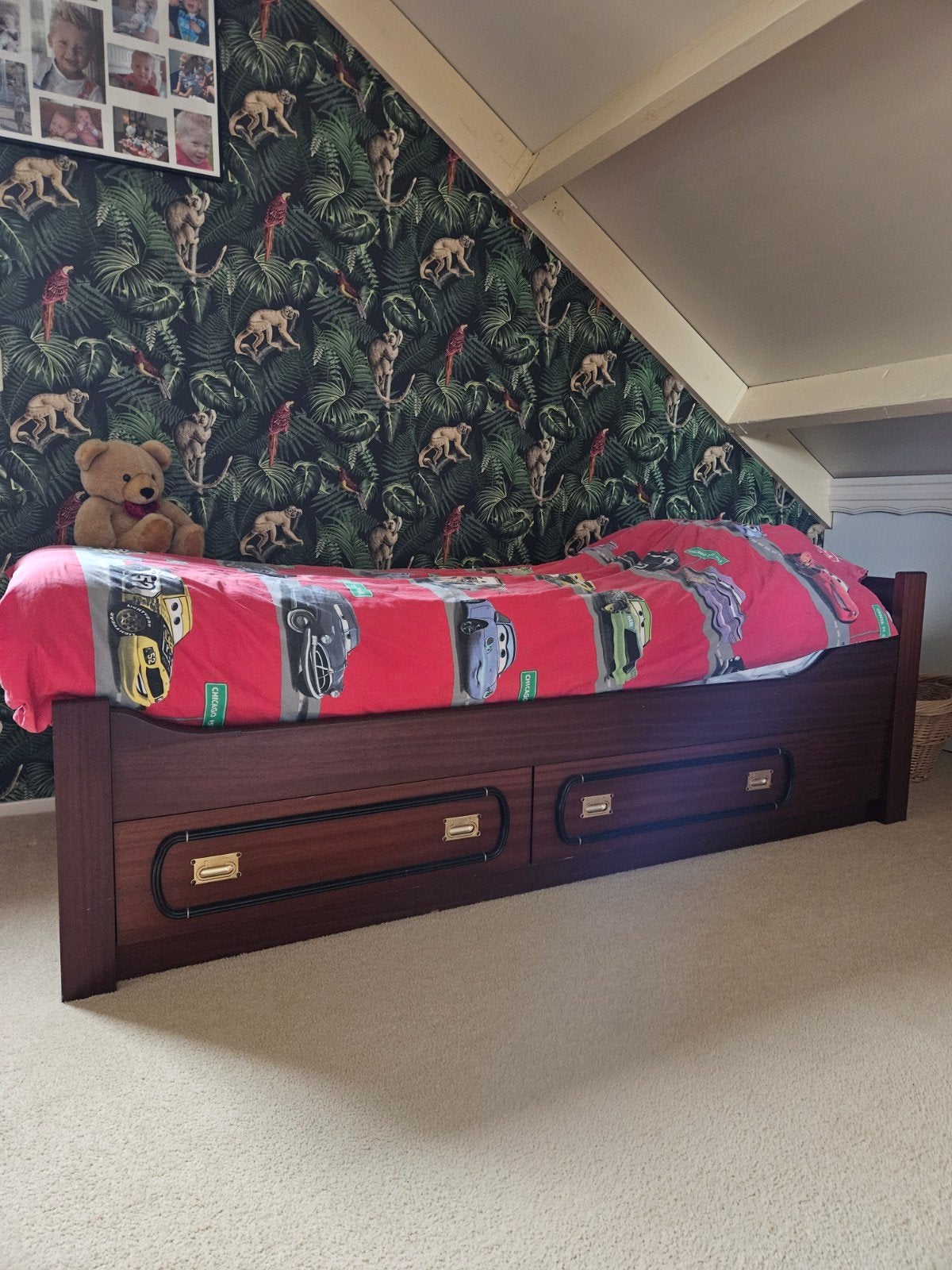kinder bed, Ophalen, Gebruikt, Eenpersoons, Bruin