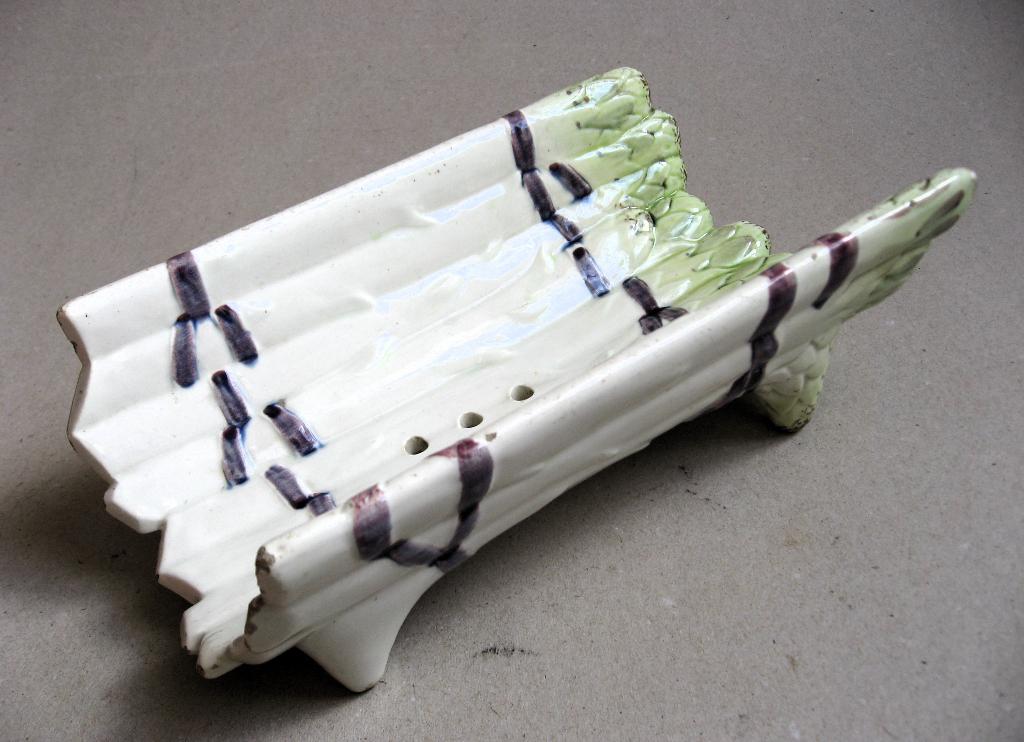 Vintage Italiaanse majolica aspergeschaal, handbeschilderd, Ophalen of Verzenden