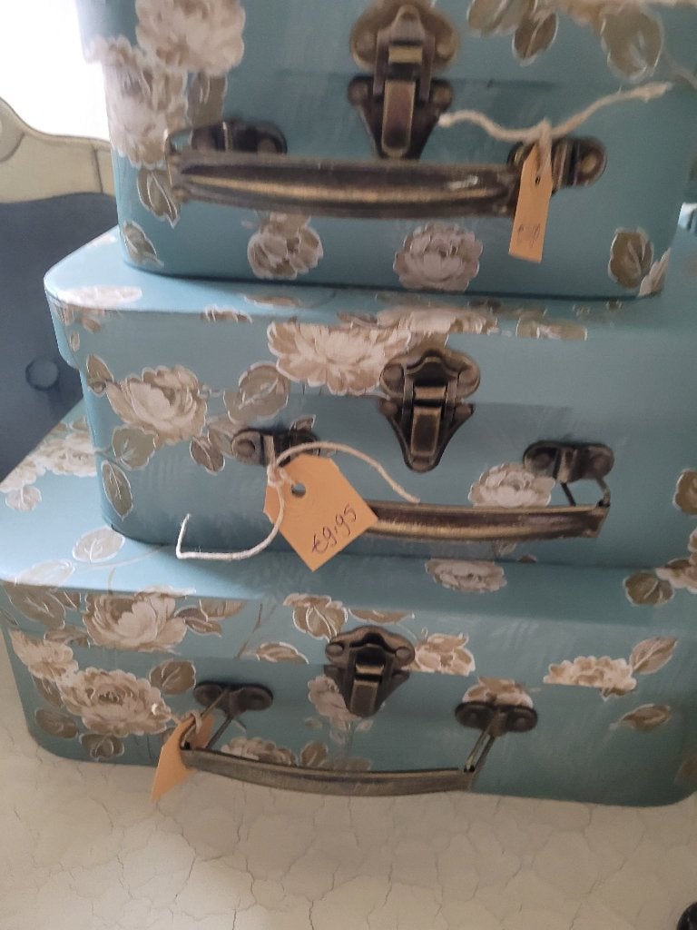 Nieuwe opberg koffertjes vanaf 6,95, Heikant 21 Kaatsheuvel, Blauw, Belle Vieille Brocante, Nieuw