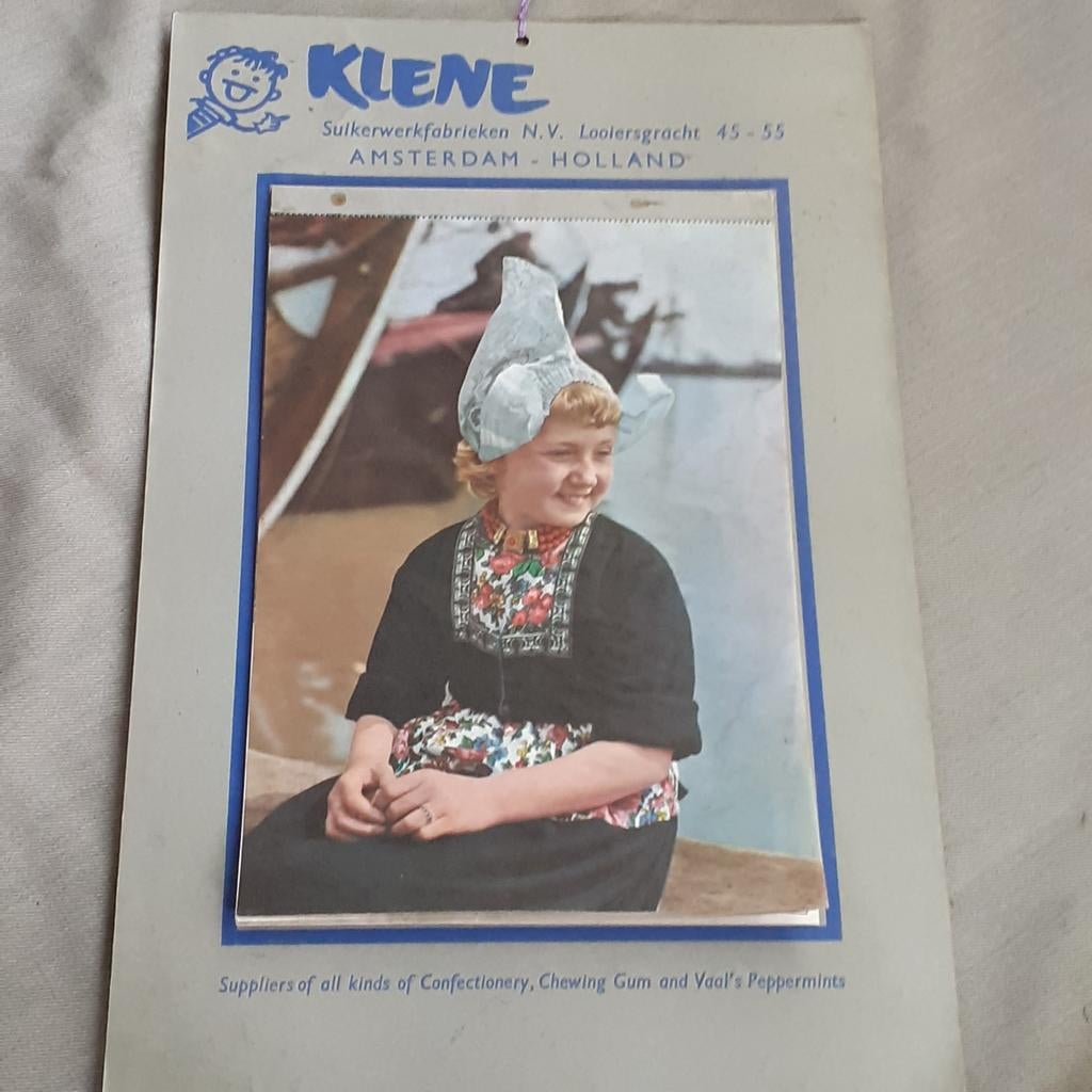 Retro, vintage "Klene" kalender uit 1960, Verzamelen, Merken en Reclamevoorwerpen, Ophalen of Verzenden, Gebruikt, Overige typen