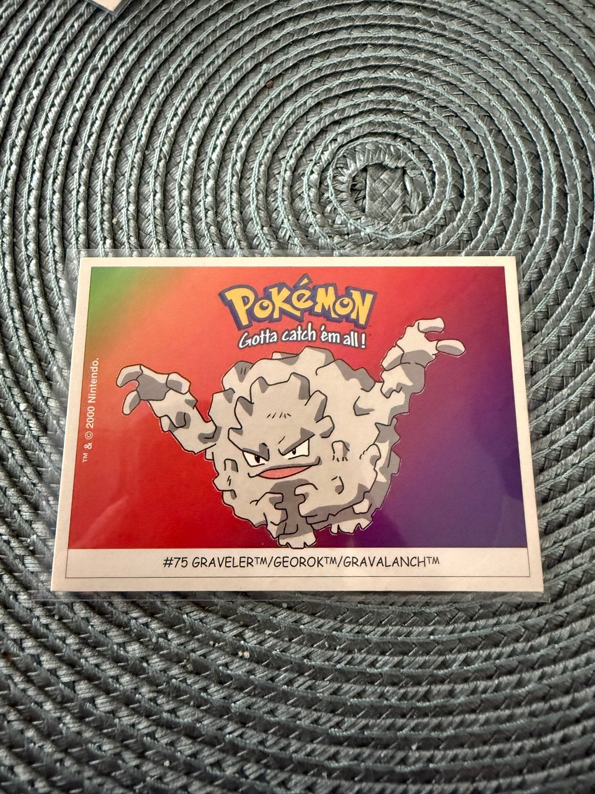 Dunkin Boomer Pokémon Sticker #75 Graveler, Ophalen of Verzenden, Gebruikt, Losse kaart