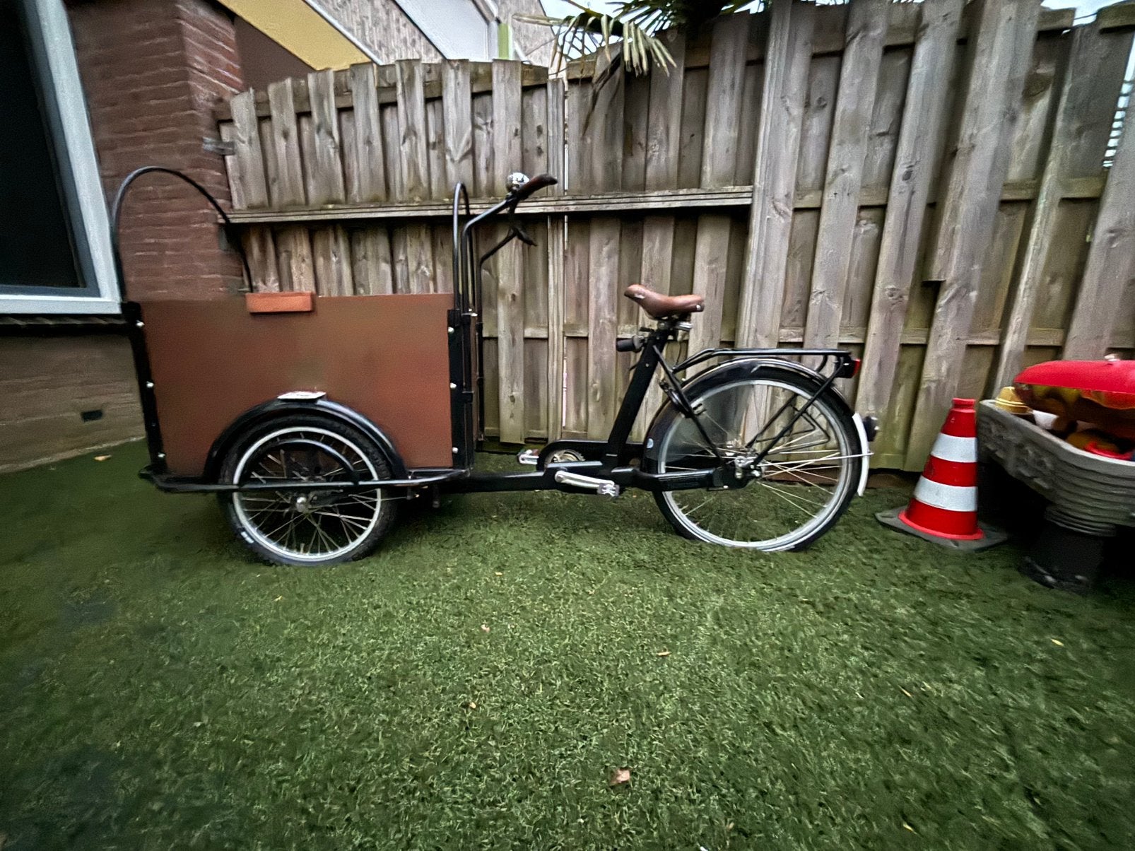 Bakfiets met huif - Ideaal voor kinderen of goederen, Overige merken, Gebruikt, Huif, Ophalen of Verzenden