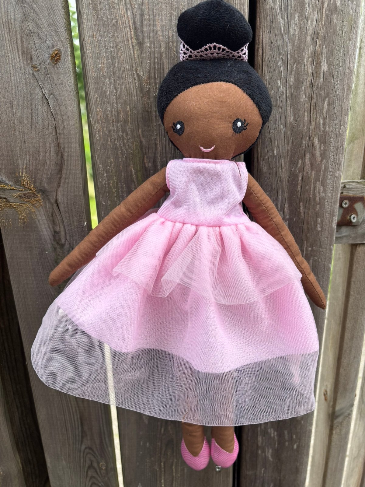 Peluche doudou poupee tissu robe pink zeeman 42 cm, Verzenden