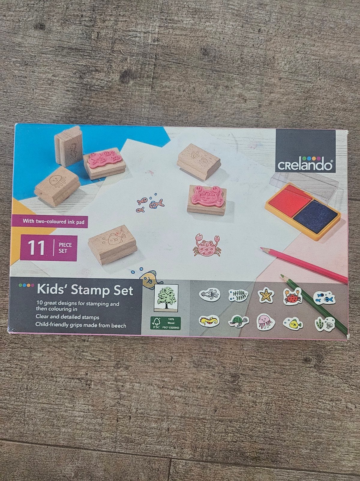 Crelado Kids' Stamp Set - 11-delig met inktkussen, Ophalen of Verzenden
