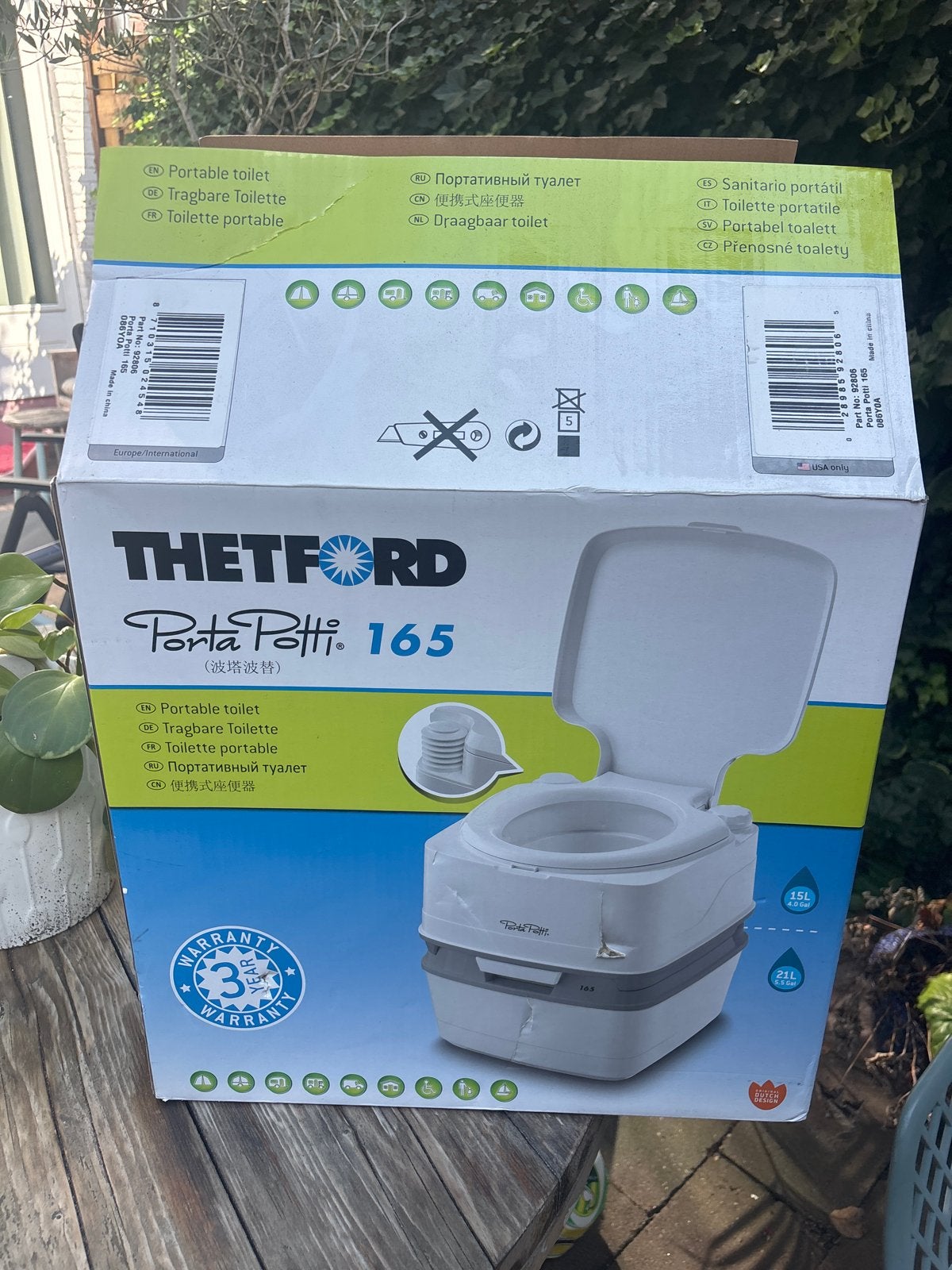 Nieuwe Thetford Porta Potti 165 - Ideaal voor boot of campin, Caravans en Kamperen, Ophalen of Verzenden, Nieuw