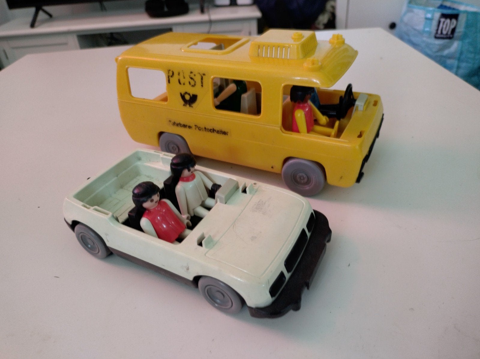 Vintage Playmobil voertuigen: Postbus en Notariskar, Ophalen of Verzenden, Gebruikt