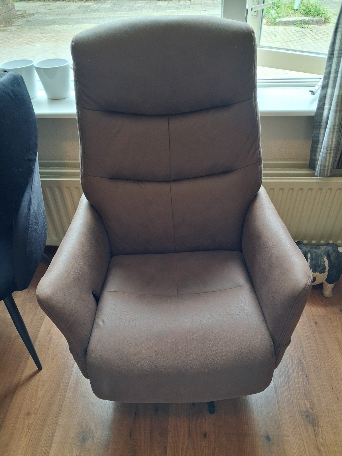 Stoel met verstelbare rugleuning bruin, Ophalen, Gebruikt, 75 tot 100 cm, 50 tot 75 cm