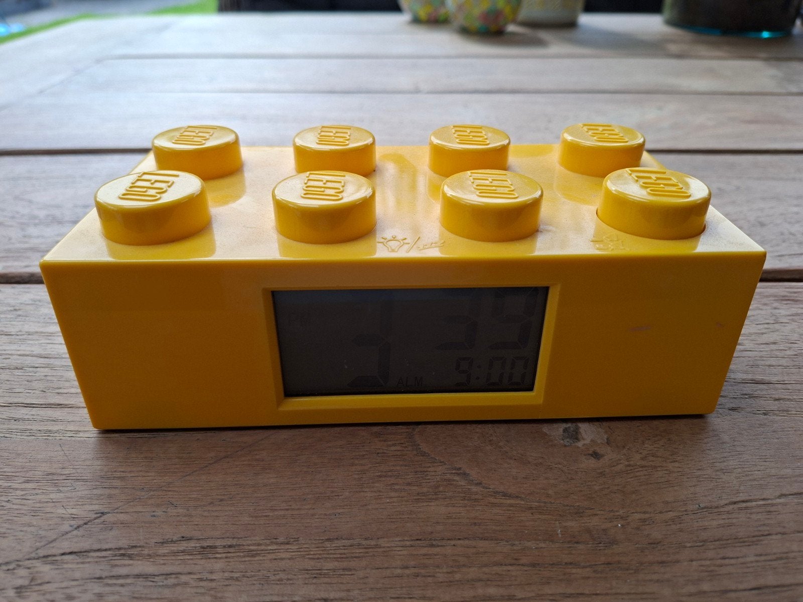 Lego Wekker Geel - Digitale Klok in Lego Steen Design, Gebruikt, Geel, Werkt op batterijen, Ophalen of Verzenden