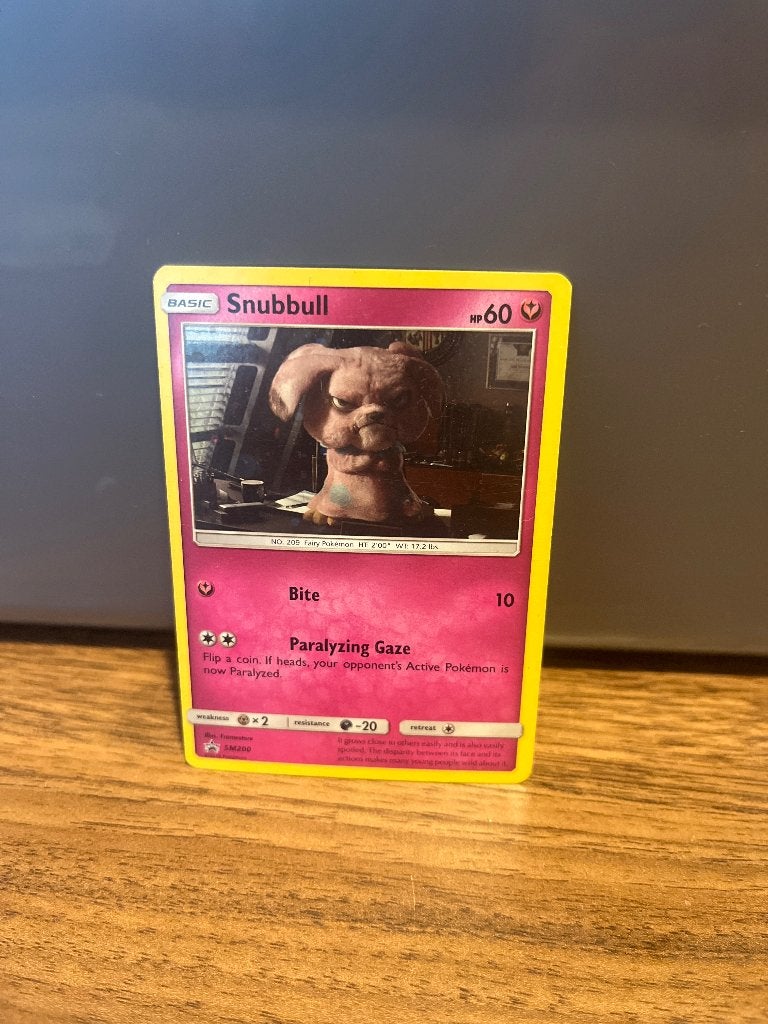 Pokémon Detective Pikachu Snubbull Kaart, Ophalen, Zo goed als nieuw, Losse kaart, Foil