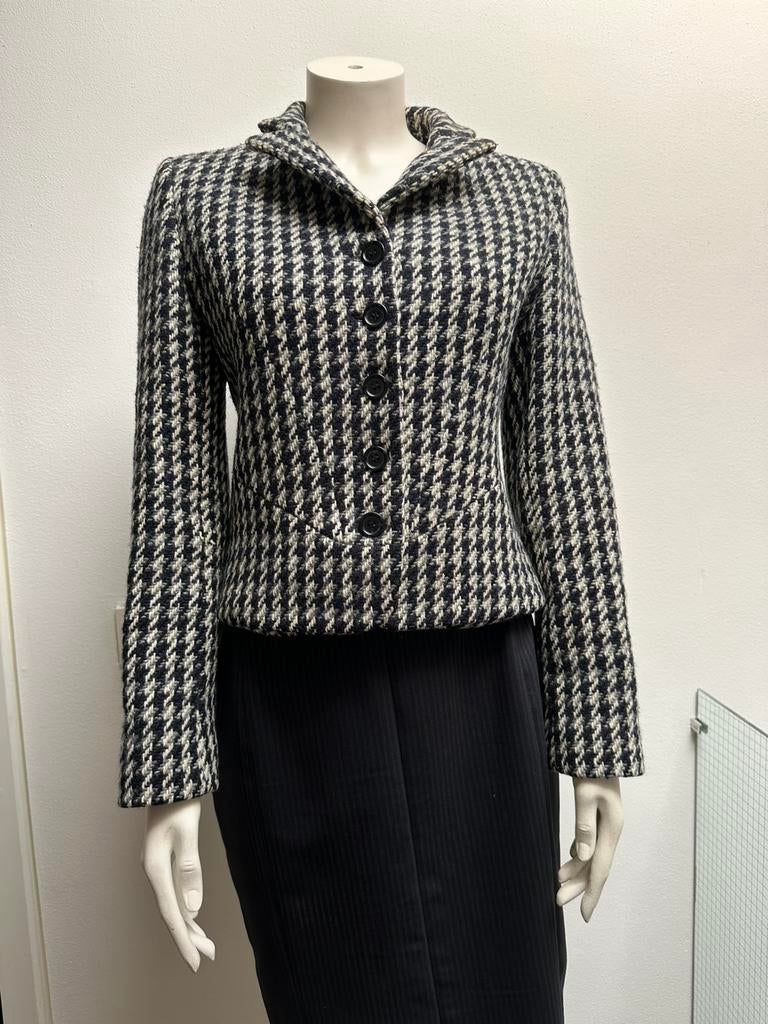 SCAPA colbertjasje zwart wit tweed top belijning maat 38, Kleding | Dames, Jasjes, Kostuums en Pakken, Maat 38/40 (M), Scapa, Zwart
