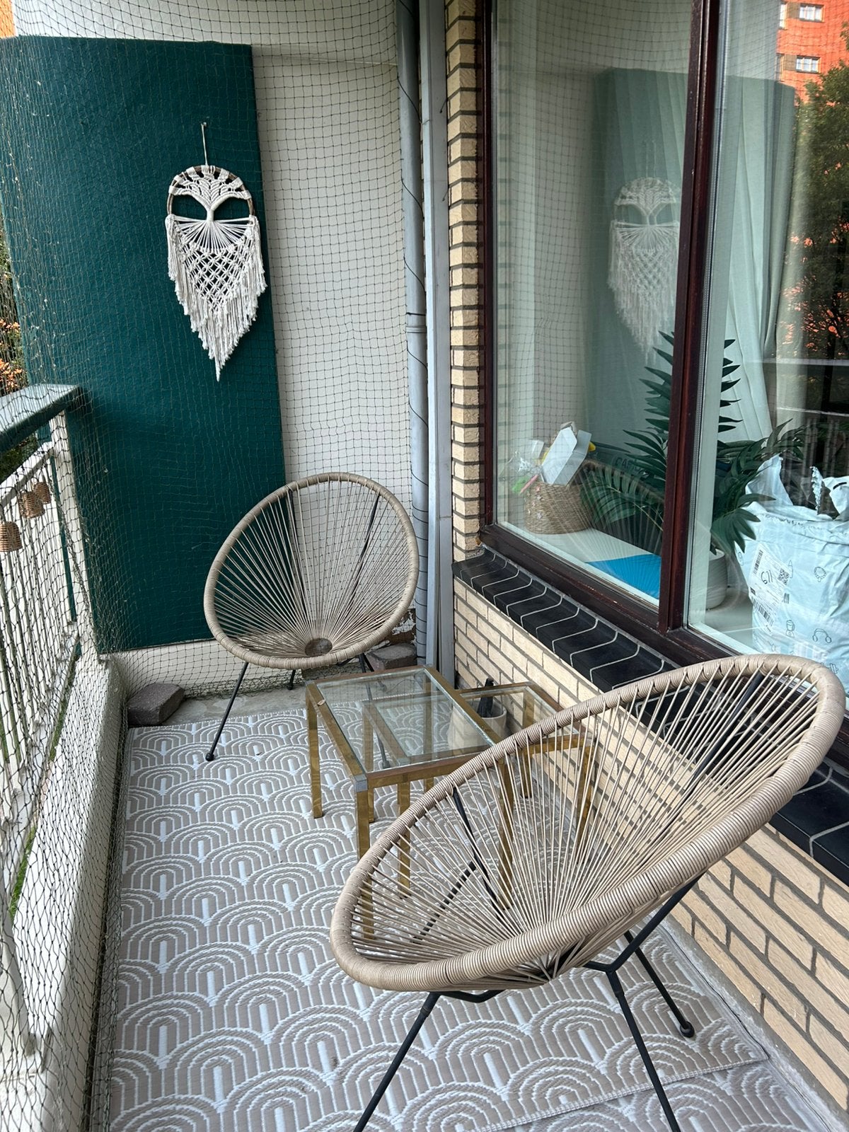 Lounge tuinstoel riet/kuip, Tuin en Terras, Tuinstoelen, Ophalen, Zo goed als nieuw, Kunststof