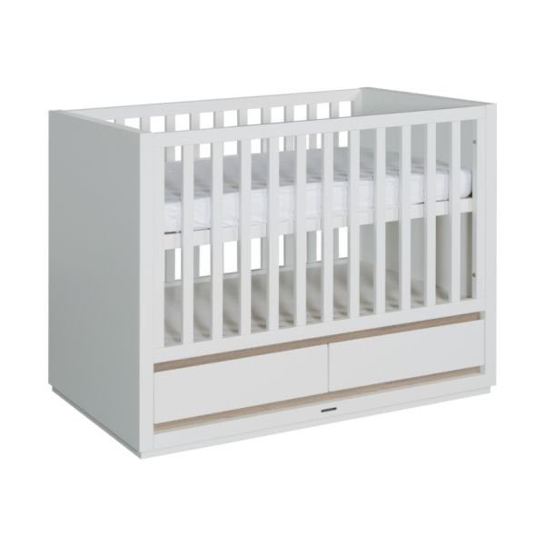 Kidsmill Accent Babybed / meegroeibed Wit 60 x 120 cm, Ophalen, Verstelbaar, Wit, 190 cm of minder