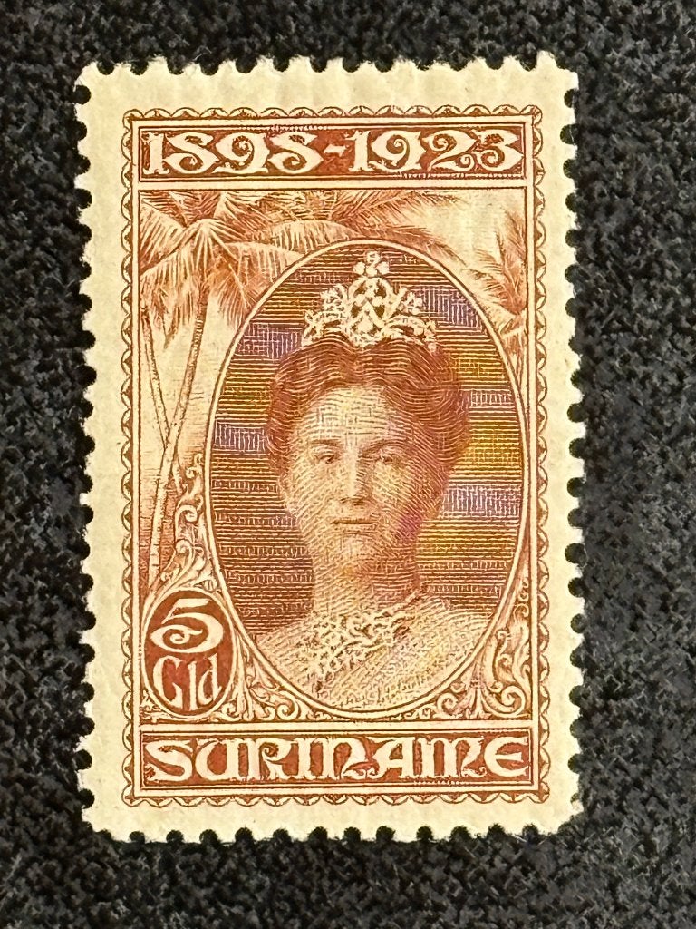 1923 SUR 110C Kon Wilhelmina Jubileum 5 Gld Ongebruikt, Ophalen of Verzenden