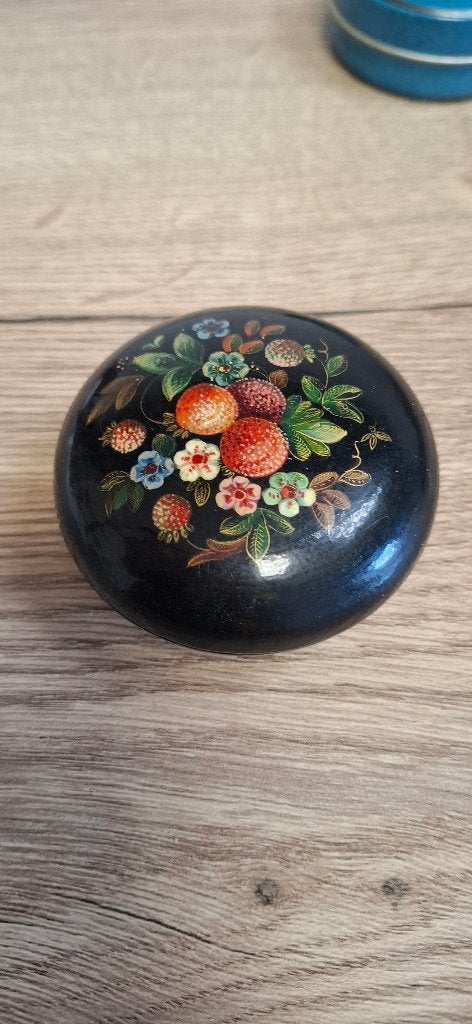 Vintage Russisch Lakdoosje Handgeschilderd, Ophalen of Verzenden