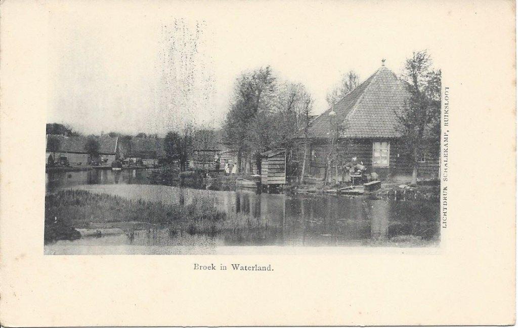 Broek in Waterland (N.H.) Dorpsgezicht, ca. 1900. Schalekamp, Ophalen of Verzenden, Voor 1920, Ongelopen, Noord-Holland