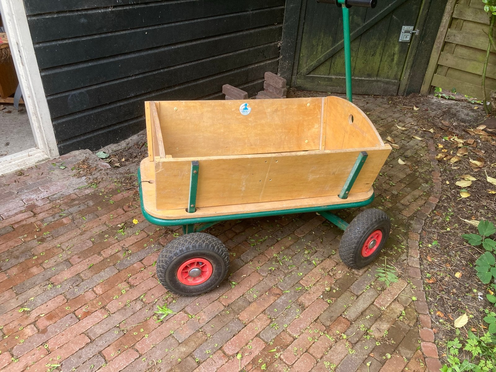 Houten bolderkar met luchtbanden, Caravans en Kamperen, Bolderkarren, Ophalen, Gebruikt