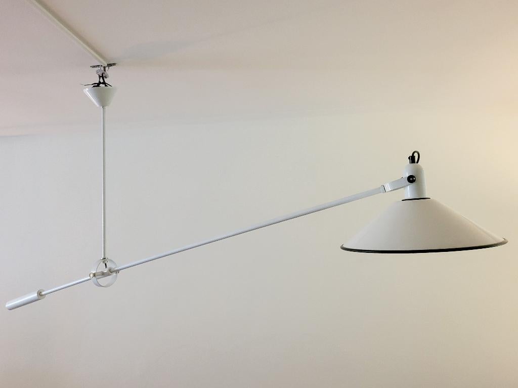 Counterbalance plafondlamp van J.J.M. Hoogervorst voor Anvia, Ophalen, Gebruikt, Vintage design, Dutch design, Mid Century, Metaal