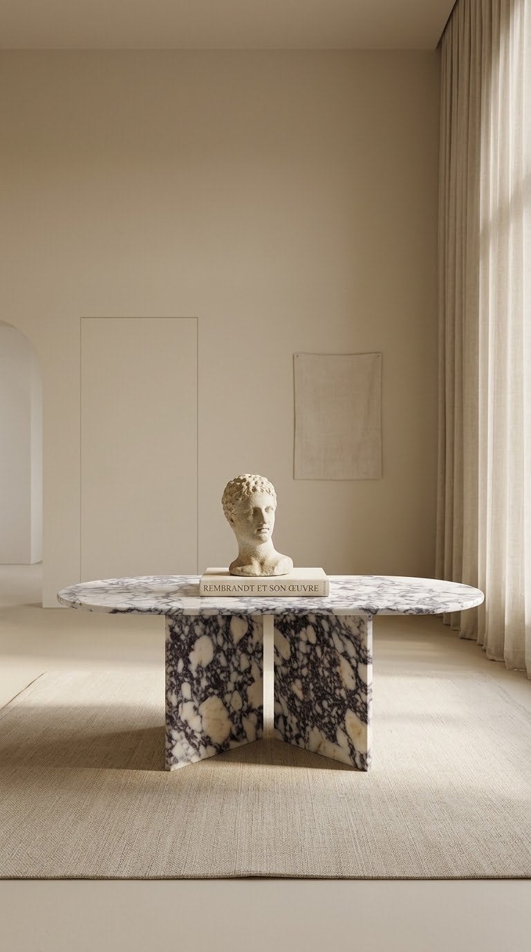 Calacatta Salontafel op 2 Poten 120x60 cm, Ophalen of Verzenden