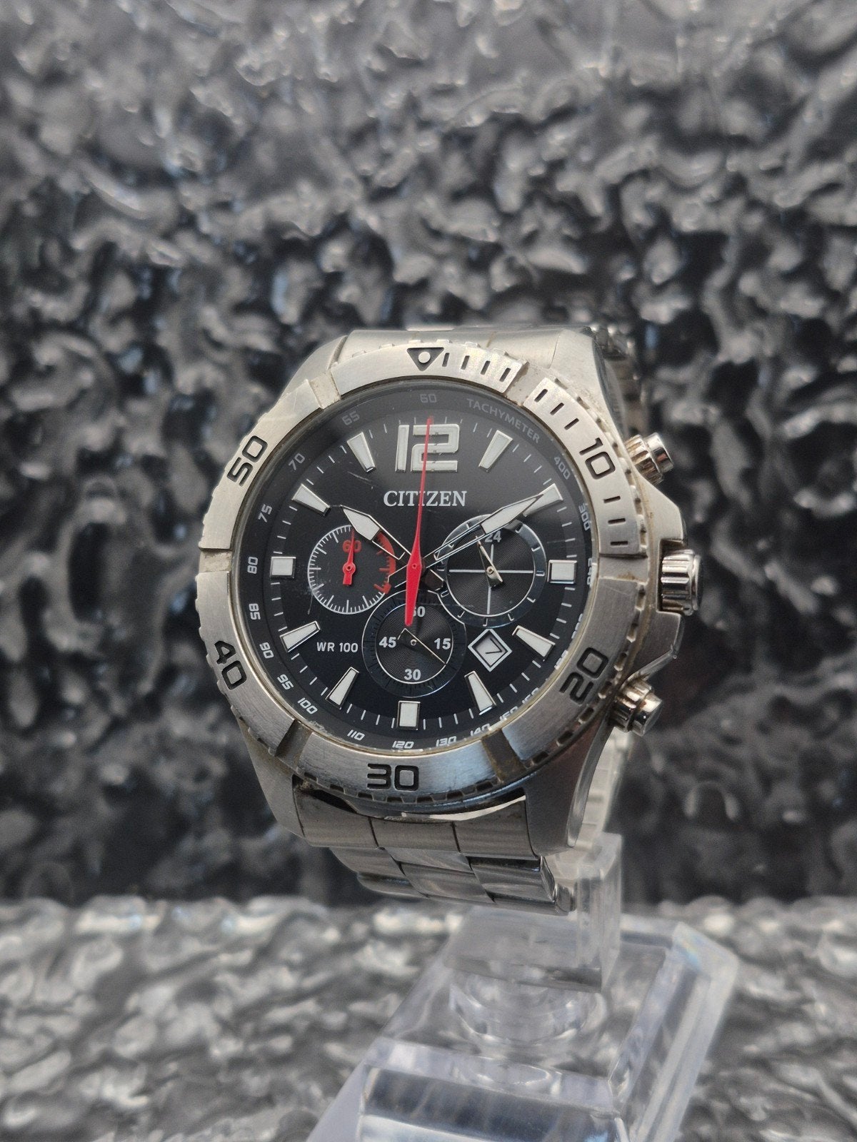Citizen Black Chronograaf Ref. AN8120-57E - Nieuwe Batterij, Zwart, IOS, Ophalen of Verzenden, Citizen