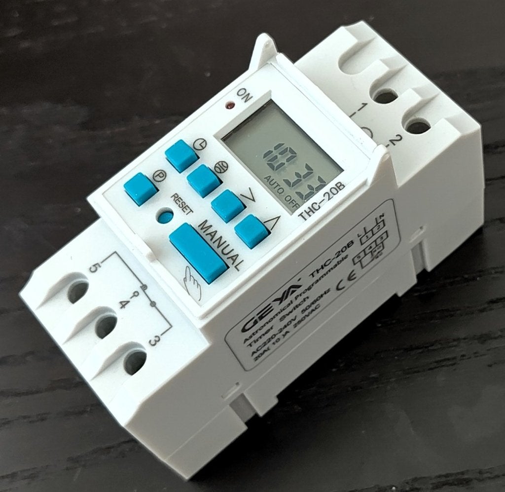GEYA programmeerbare schakelaar met astro functie - DIN rail, Doe-het-zelf en Verbouw, Elektra en Kabels, Ophalen of Verzenden