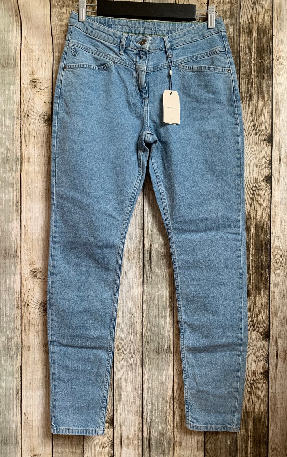 Sandwich super gave licht blauwe skinny jeans (Maat 42), Verzenden, Nieuw, Blauw, W33 - W36 (confectie 42/44)