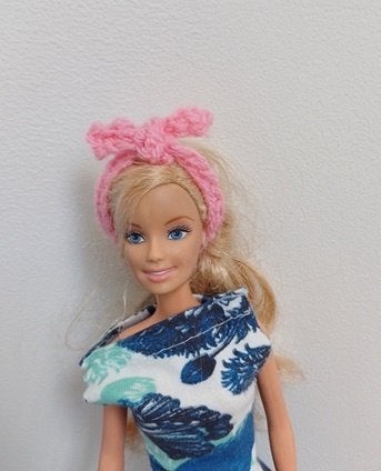Barbie kleertjes haarband met knoop roze, Verzenden, Nieuw, Barbie