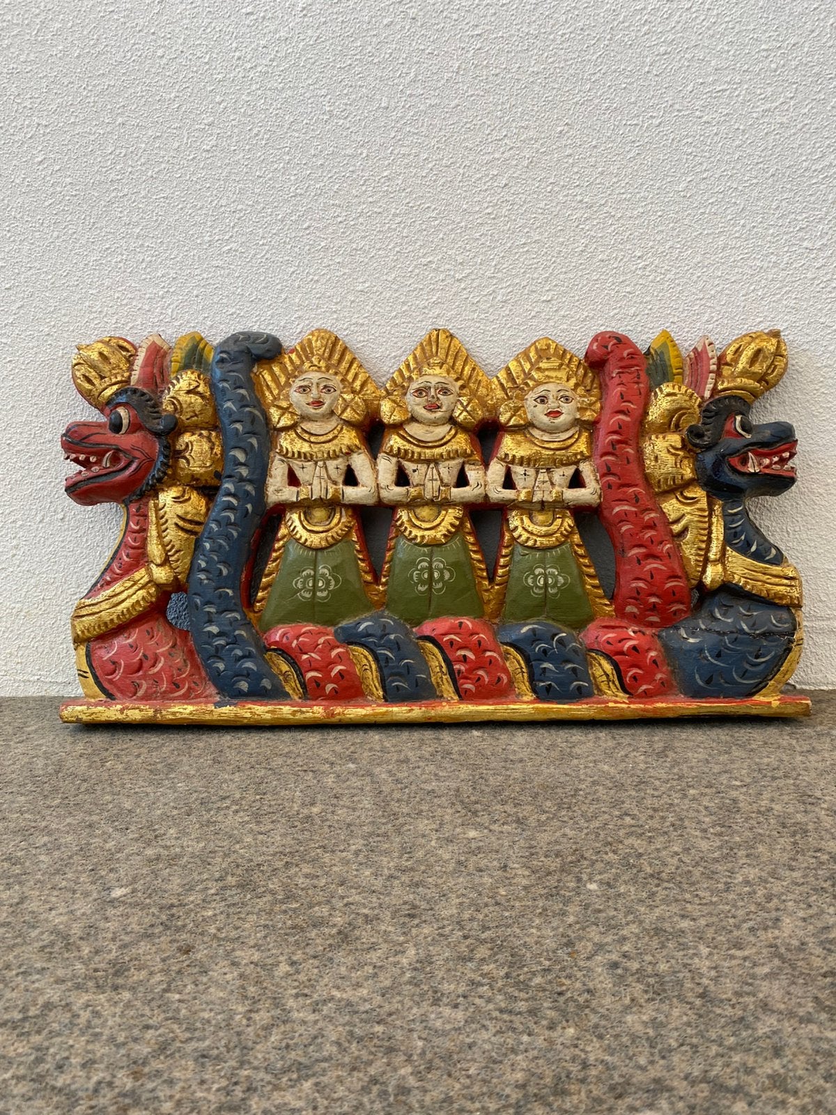 Balinees handgesneden houten drakenboot (twin naga), Antiek en Kunst, Indonesië, Ophalen, Houtsnijwerk