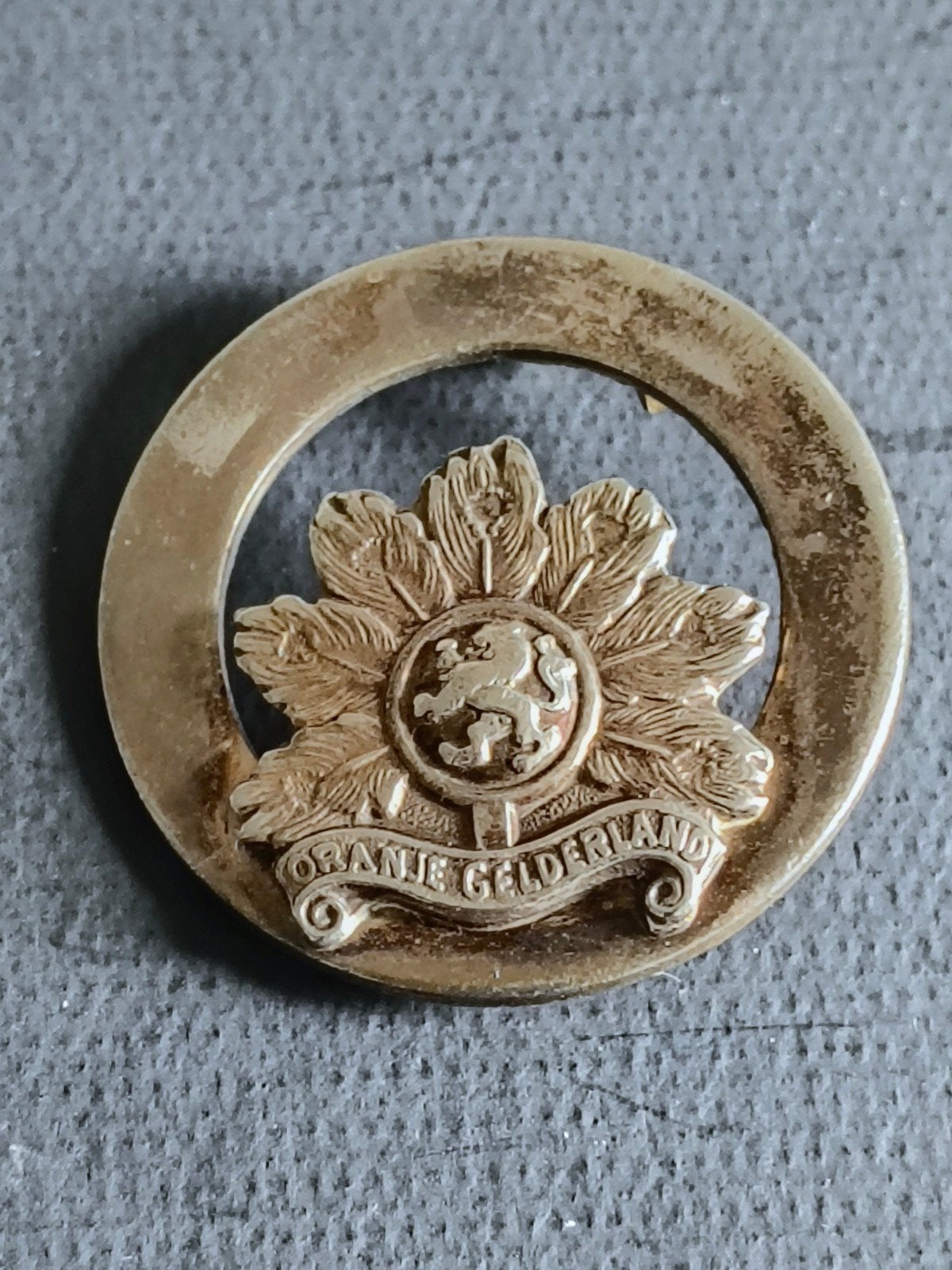Zeldzaam Oranje Gelderland Embleem / Speldje, Verzamelen, Militaria | Algemeen, Ophalen of Verzenden