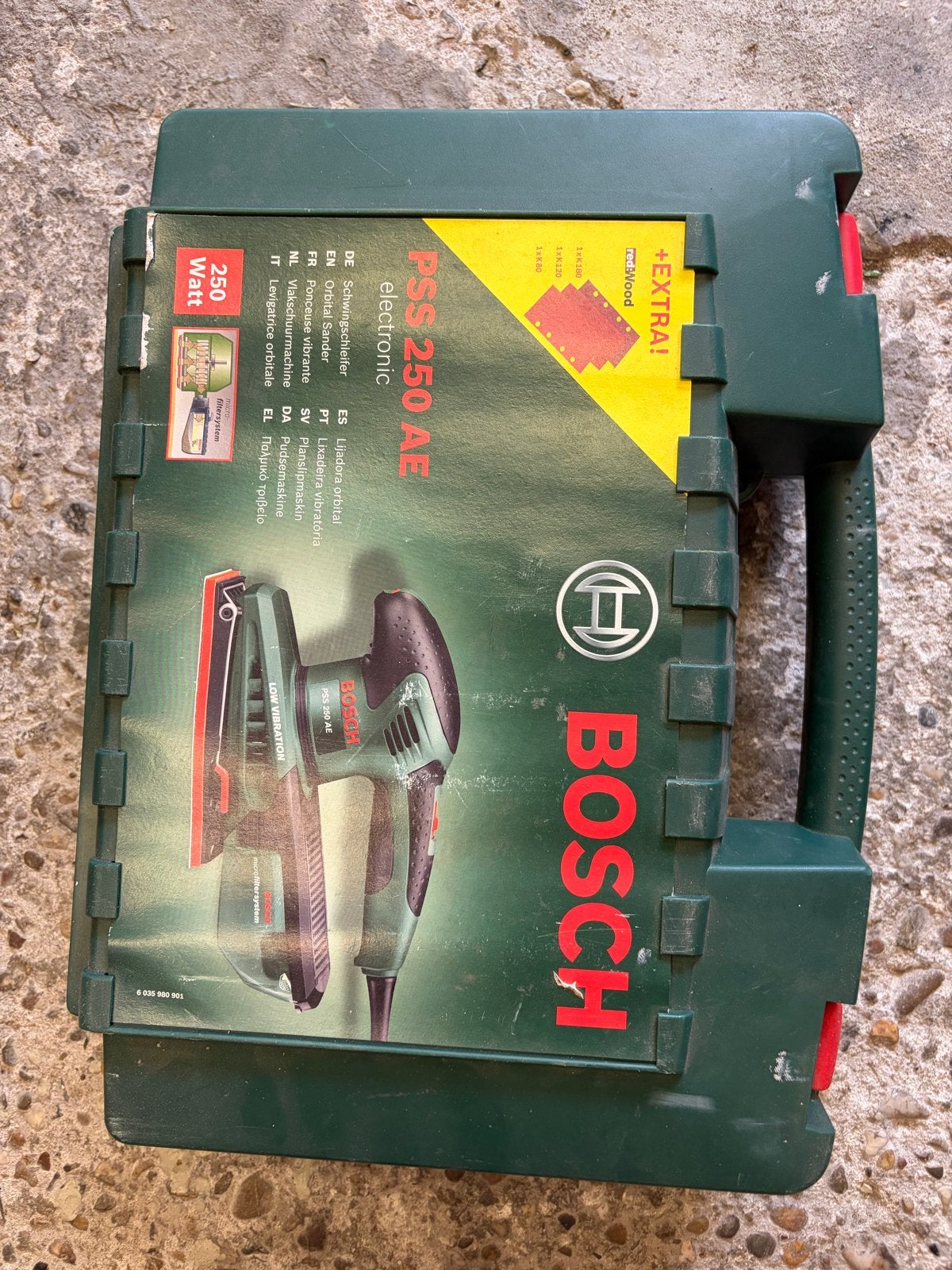 Bosch PSS 250 AE Vlakschuurmachine - Zo goed als nieuw, Ophalen, Zo goed als nieuw, Minder dan 600 watt, Vlakschuurmachine