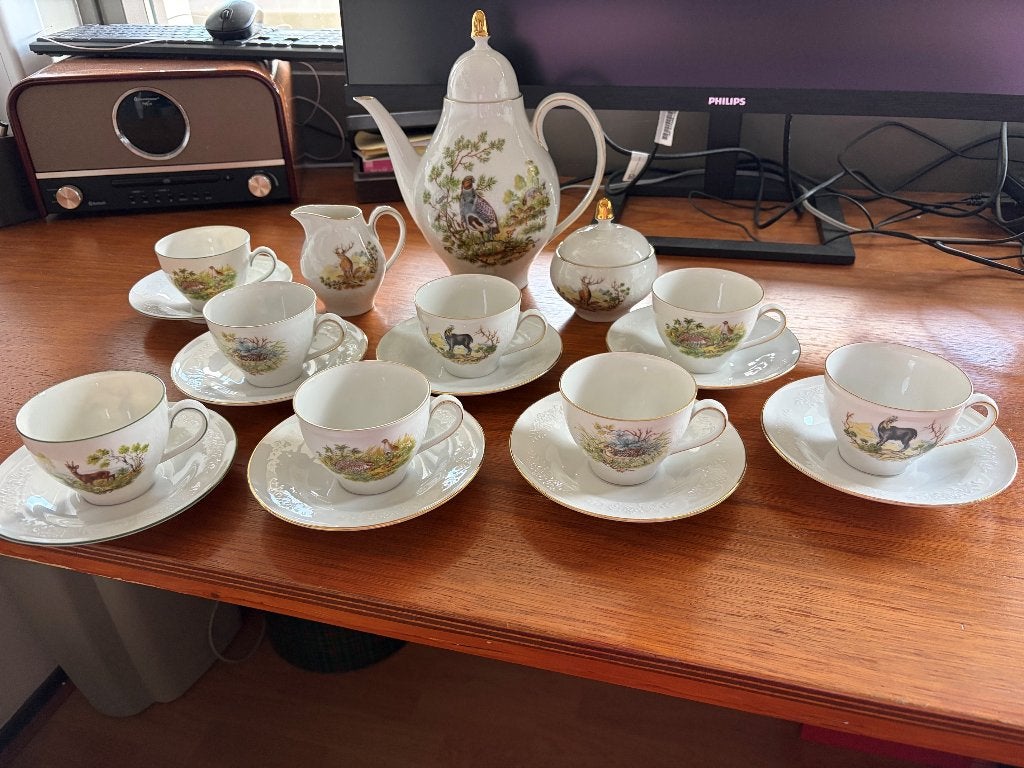 Vintage Zeh Scherzer Bavaria koffieservies (21-delig), Overige merken, Vintage, Ophalen of Verzenden, Zo goed als nieuw